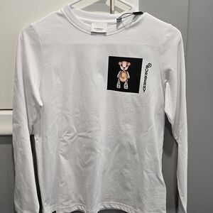 Burberry Kids White Long Sleeve Shirt